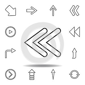 double arrow icon. Thin line icons set for website design and development, app development. Premium icon