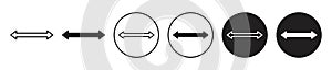 Double arrow icon vector set on white background