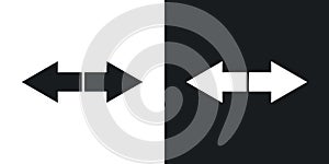 Double arrow icon vector set on white background