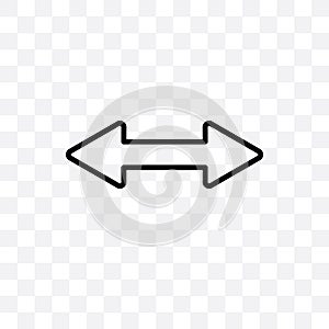 Double arrow vector linear icon isolated on transparent background, Double arrow transparency concept can be used for web and mobi