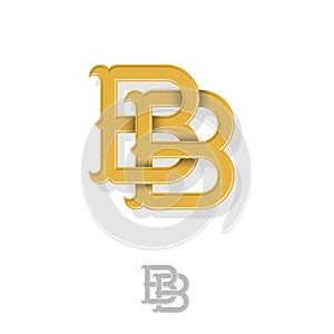 Double B monogram. B and B crossed letters, intertwined letters initials.