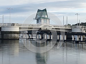 Double bascule bridge in Kappeln at the Schlei river.