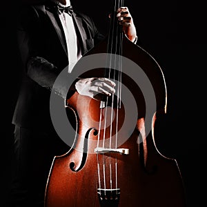 Double bass player contrabass photo