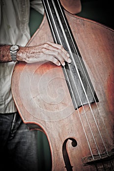 Double bass player,cuba