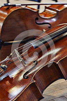 Double basses - Photo - Background - Graphic background - Wallpaper  Photo as a graphic background - isolated double bass neck