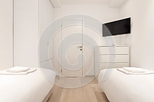 Double bed bedroom interior