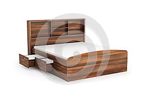 Double bed with drawer from below