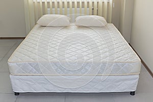 double bed frame with soft mattress cover