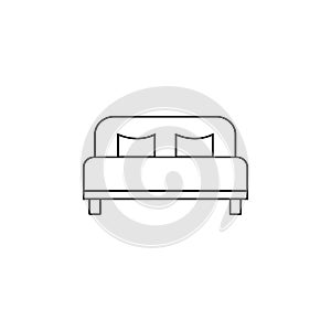 double bed icon. Element of otel and motels for mobile concept and web apps. Thin line icon for website design and development,