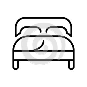 Double bed icon vector isolated on white background, Double bed sign , line and outline elements in linear style