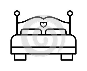 Double bed line icon