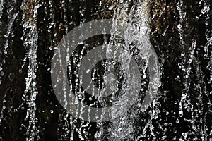 Double bokeh, clear sponge, splash of water into a line with a black background:used for the banner of the website photo