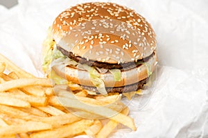 Double burger from McDonalds photo