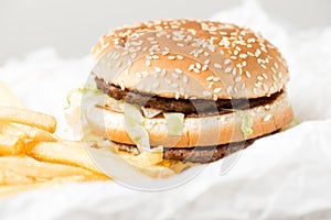 Double burger from McDonalds photo