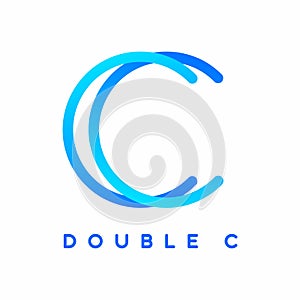 Double C letter logo template vector ring