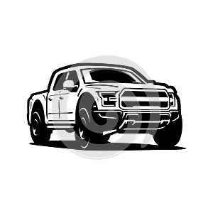 Double cabin 4x4 vehicle pickup truck vector isolated