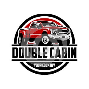 Double cabin emblem circle logo vector isolated in white background