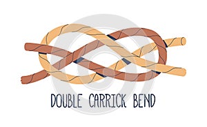 Double Carrick Bend Is A Robust, Reliable Nautical Knot Used To Join Two Ropes Securely, Reducing Slippage