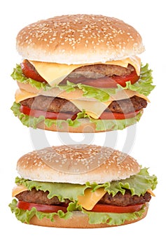 Double cheeseburger fast food photo