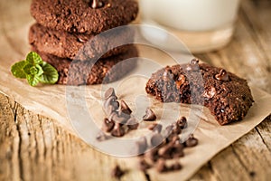 Double chocolate chip cookies