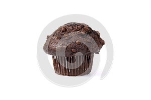 Chocolate Muffin Isolated On White photo