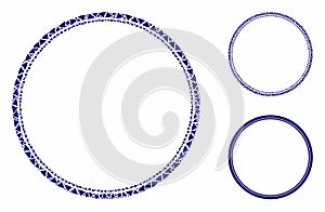 Double circle frame Mosaic Icon of Bumpy Items