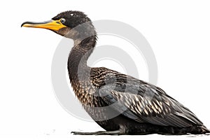 Double-crested Cormorant Isolate on white Background.