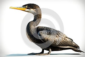 Double-crested Cormorant Isolate on white Background.