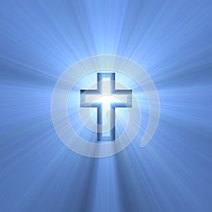 Double cross symbol blue light flare