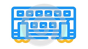 double-deck wagon color icon animation