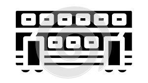 double-deck wagon glyph icon animation