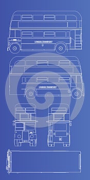 Double decker blueprint silhouette