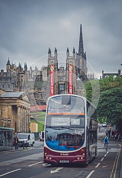 Double decker bus in Edinburgh