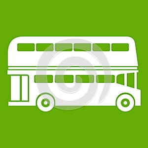 Double decker bus icon green
