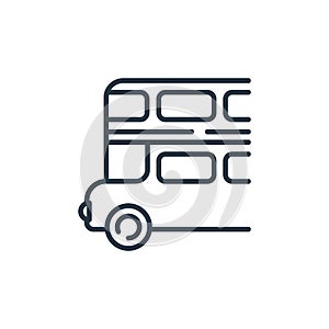 double decker bus icon vector from public transportation concept. Thin line illustration of double decker bus editable stroke.