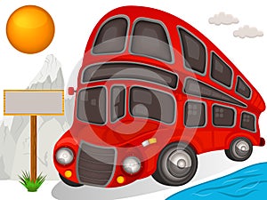 Double decker bus travel icon