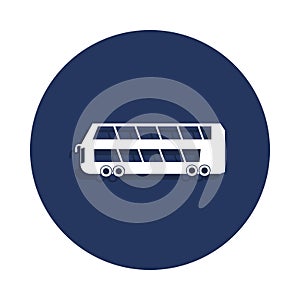 double-decker icon in badge style. One of cars collection icon can be used for UI, UX