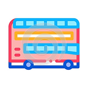 Double decker sightseeing bus icon vector outline illustration