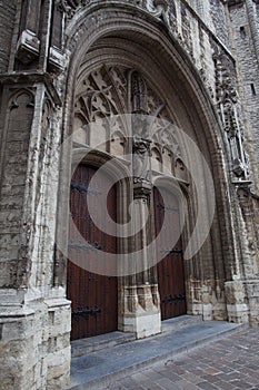 Double door of cathedral in Ghent
