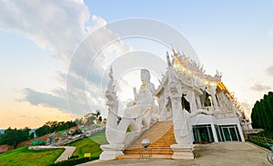 Double Dragon and Guan Yin Statue at Wat Huay Pla Kang