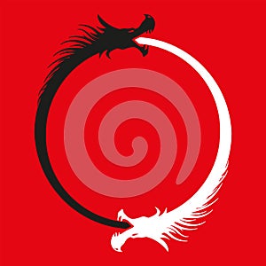Double Dragons Ouroboros Infinity Symbol