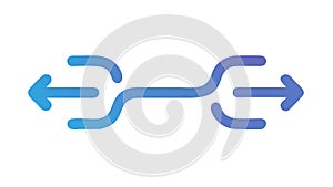 Double ended arrow path direction symbol icon , vector design Generative AI