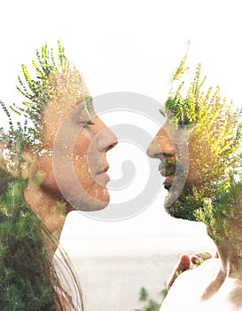 Double exposure portrait