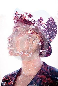 Double exposure portrait