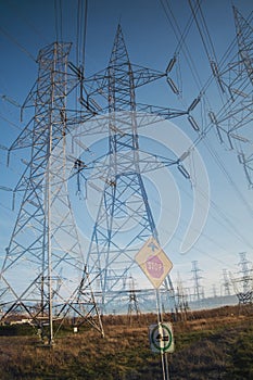 Double Exposure of Pylons and Stop sign