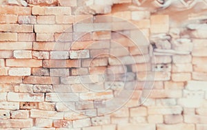 Double exposure of the stonewall from old bricks