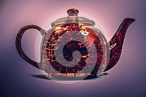 Double exposure of tea pot