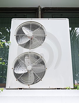 Double fan of the compressor unit.