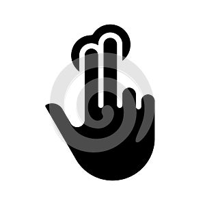 Double finger touch black glyph icon