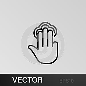 Double, fingers, gesture, hand, tap, three outline icons. Can be used for web, logo, mobile app, UI, UX